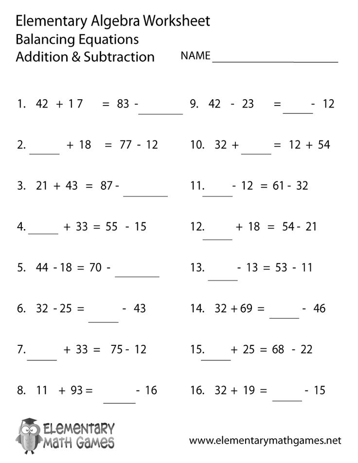 algebra equations worksheets