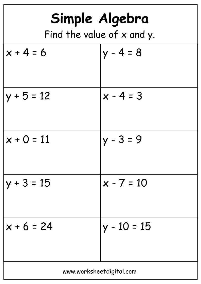 algebra 1 worksheets equations