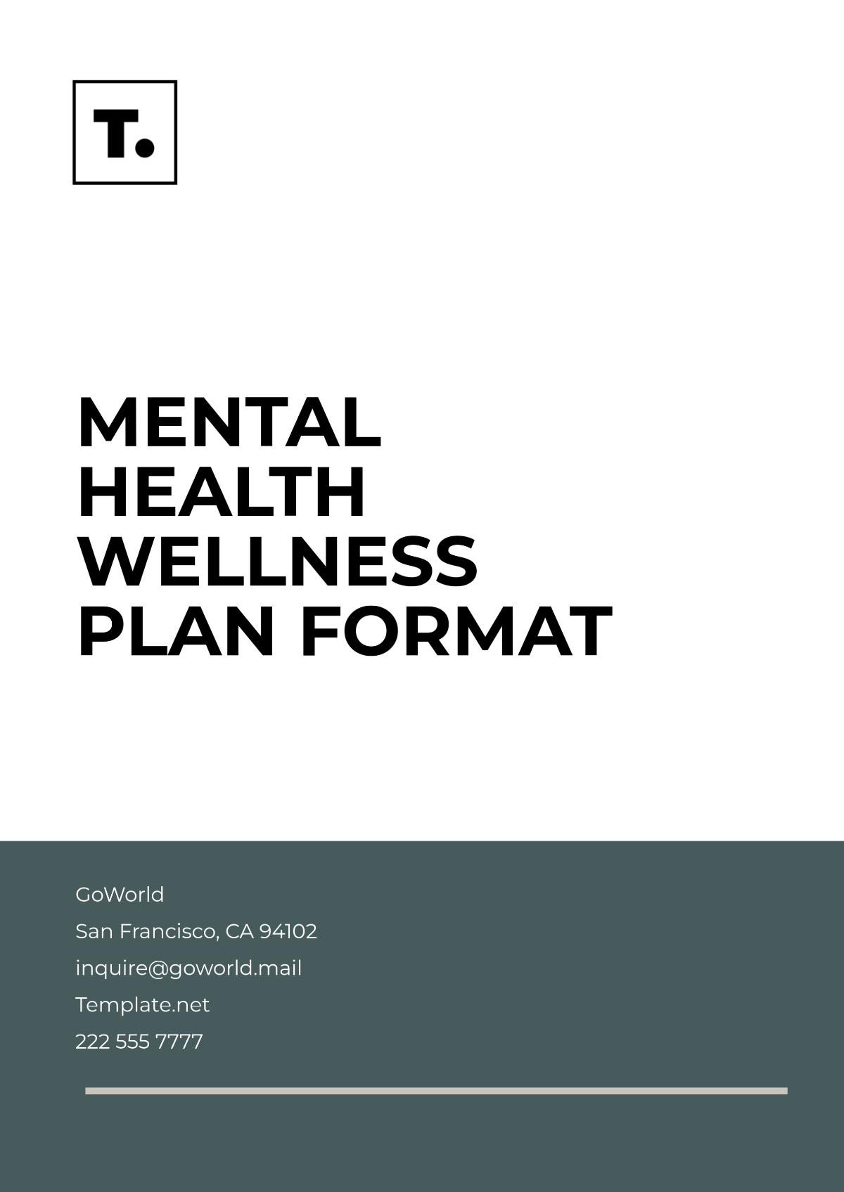 Free Mental Health Wellness Plan Format Template To Edit Online