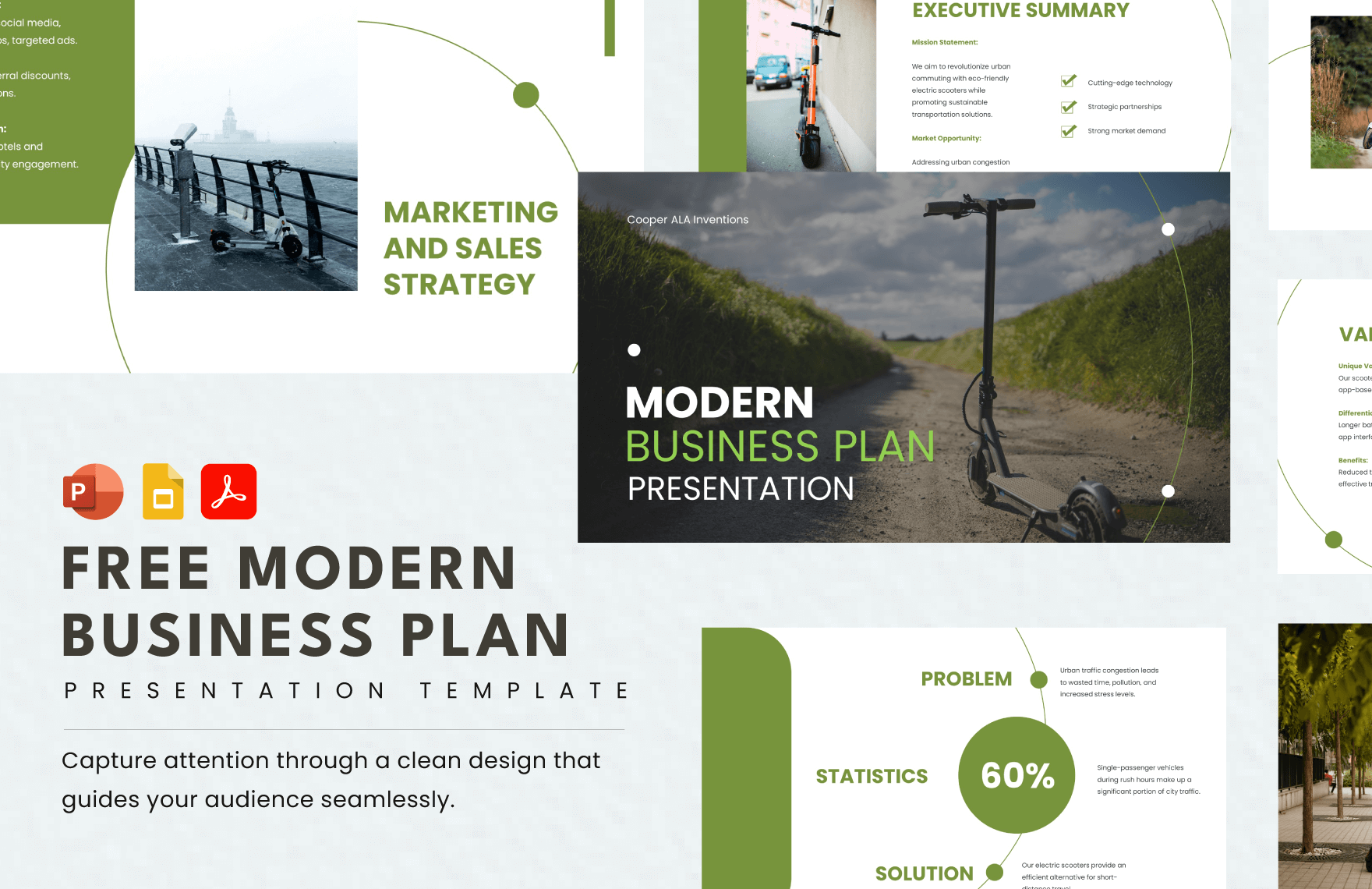 Free Modern Business Plan Presentation Template In PowerPoint PDF 