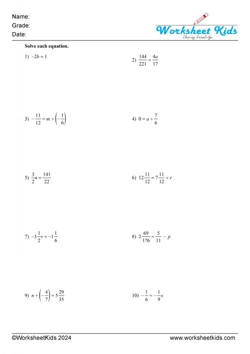 Free Multiplying And Dividing Equations Worksheet Download Free 