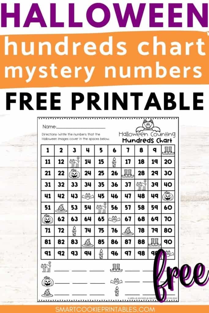 Free Mystery Numbers Halloween Hundreds Chart Printable Smart Cookie 