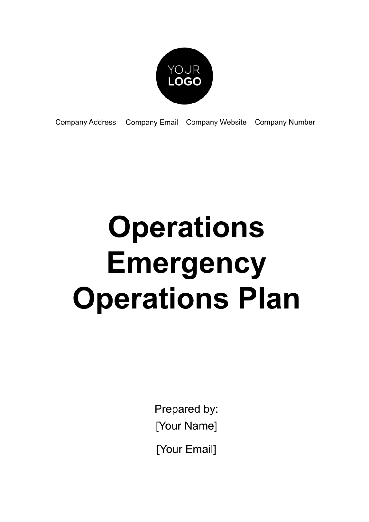 Free Operations Emergency Operations Plan Template To Edit Online