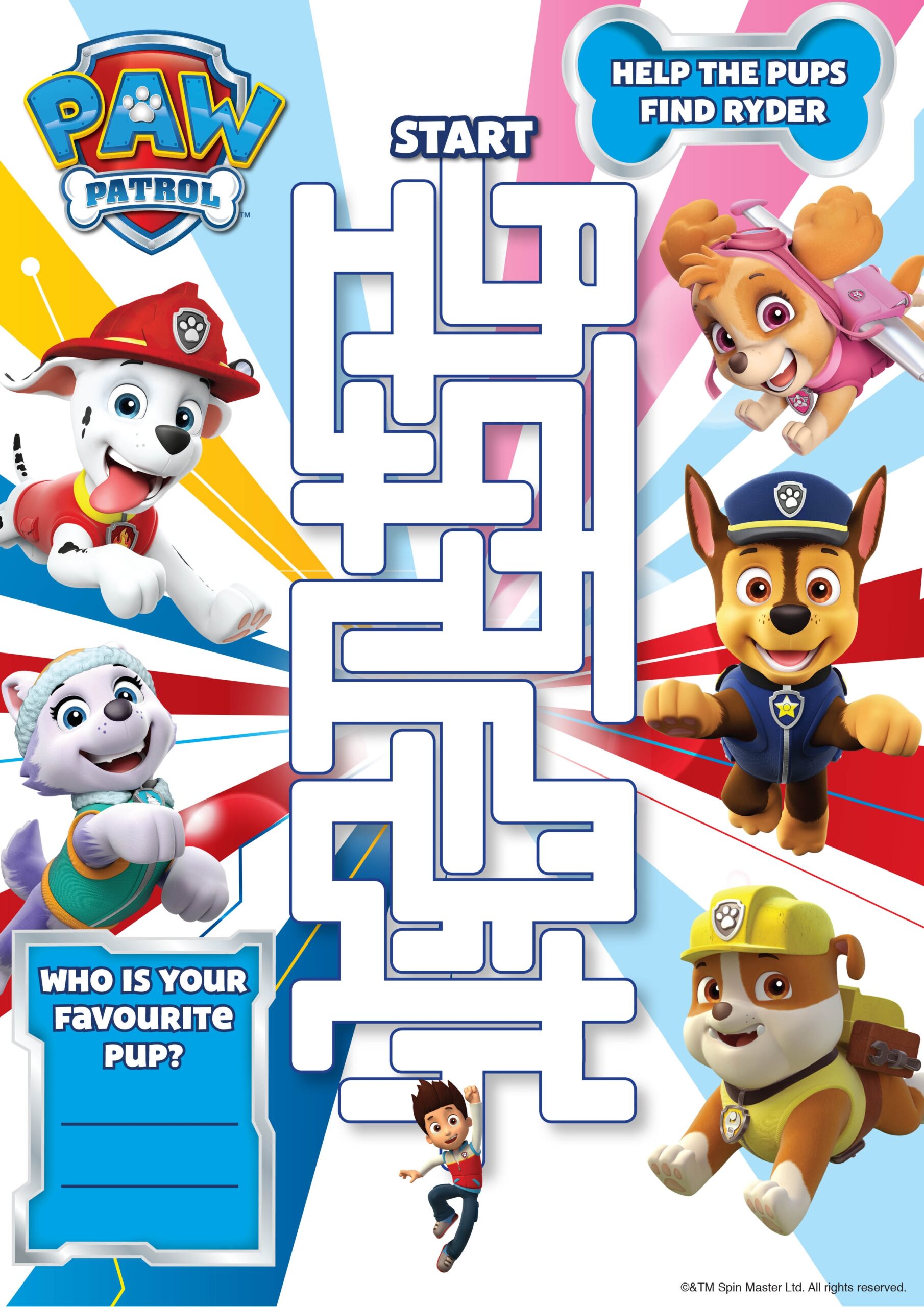 FREE PAW Patrol Activity Sheets PAW Patrol Maze Printable 46 OFF