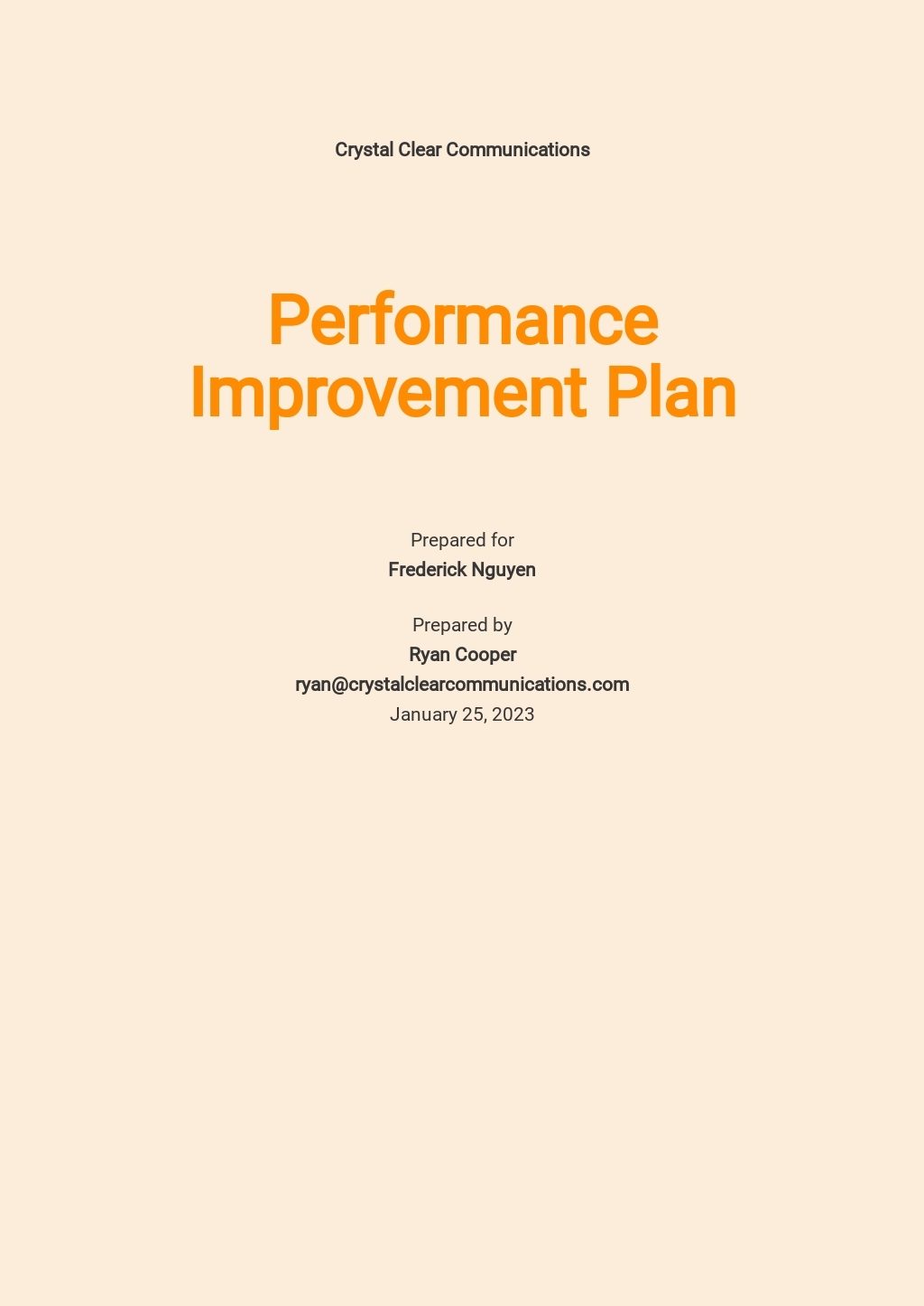FREE Performance Improvement Plan Template In Microsoft Word DOC 
