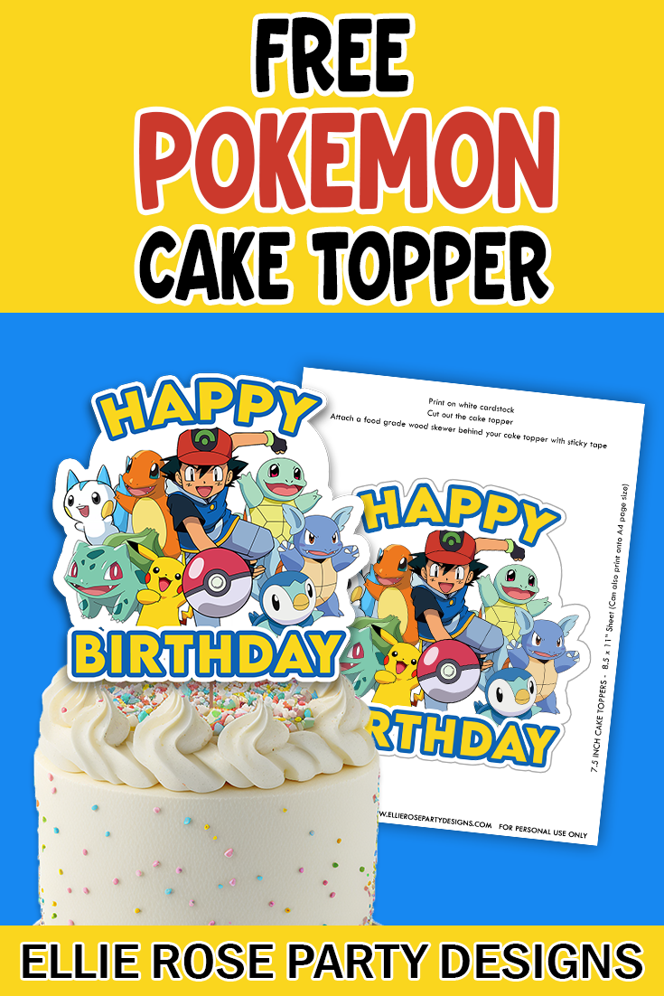 Free Pokemon Cake Topper Printable At Home Ellierosepartydesigns