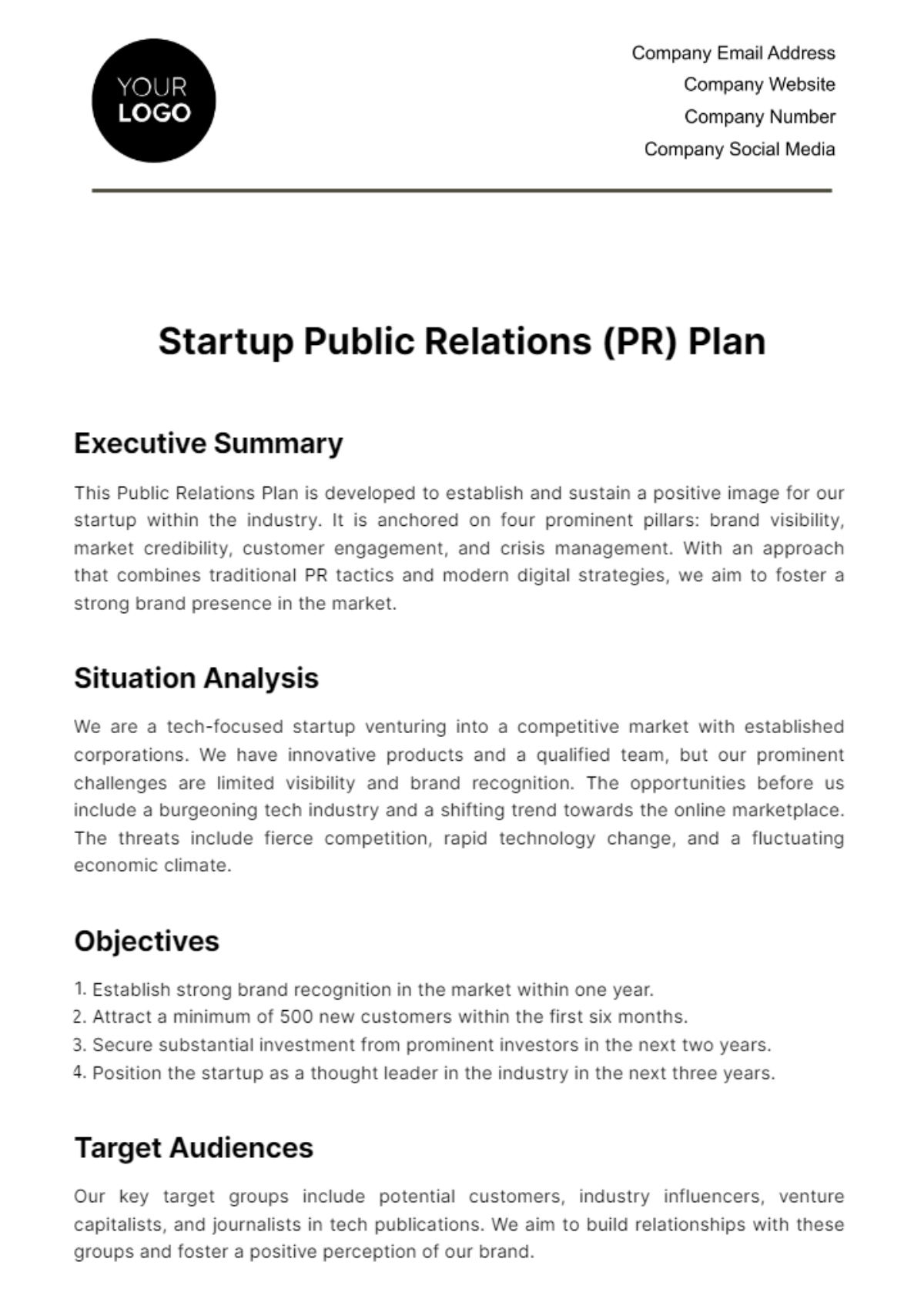 pr plan template