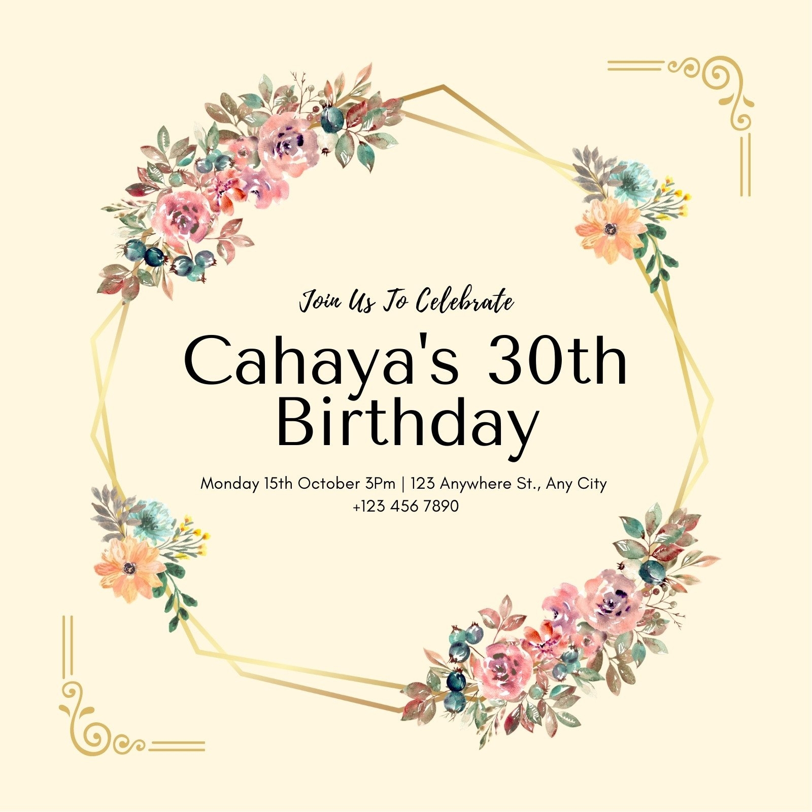 Free Printable 30th Birthday Card Template