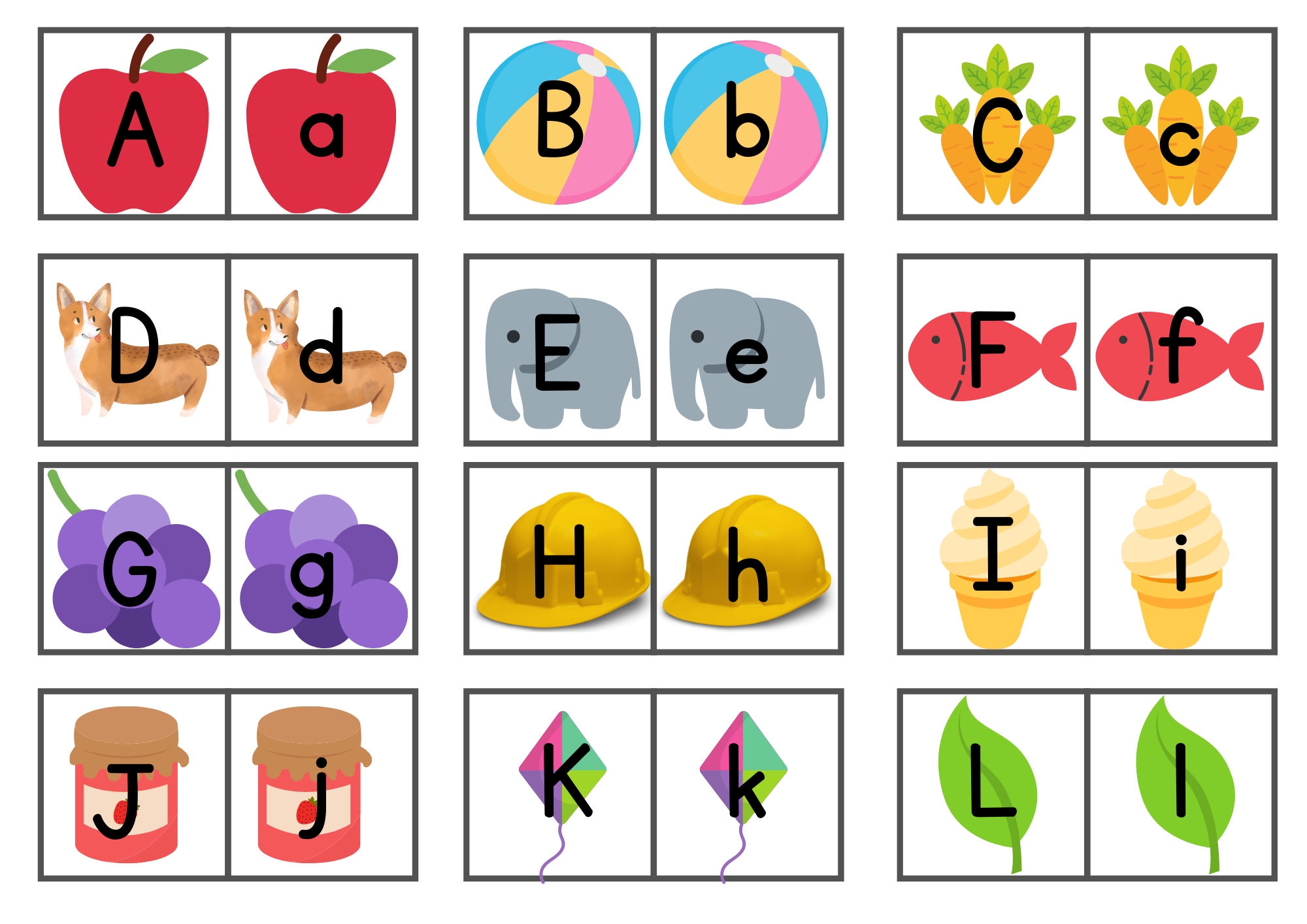 free printable for dog letter matching games