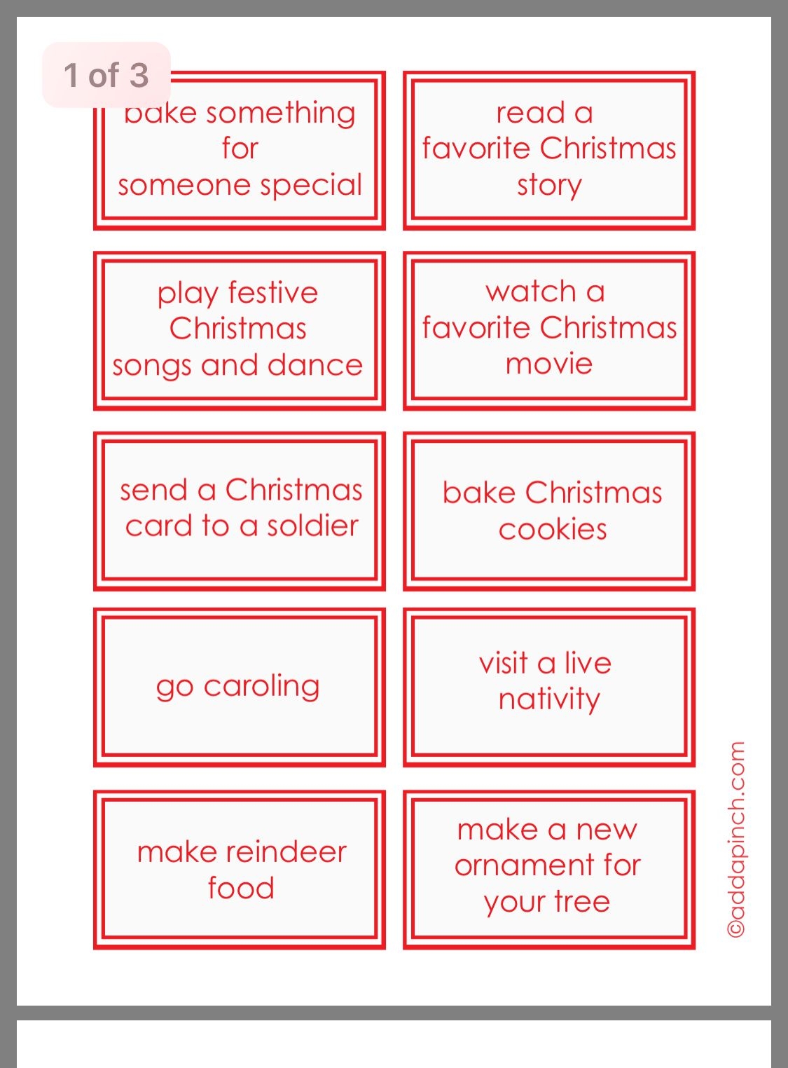 Free Printable Advent Calendar Activities Printable Calendars AT A GLANCE