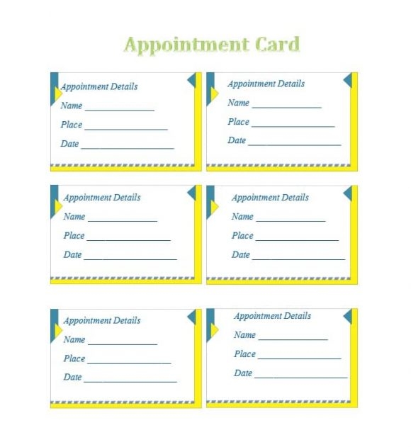 Free Printable Appointment Card Template Printable Templates