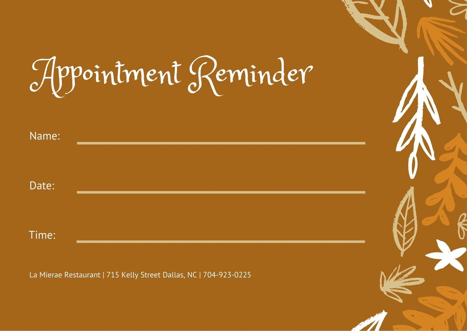 Free Printable Appointment Reminder Template Free Printable