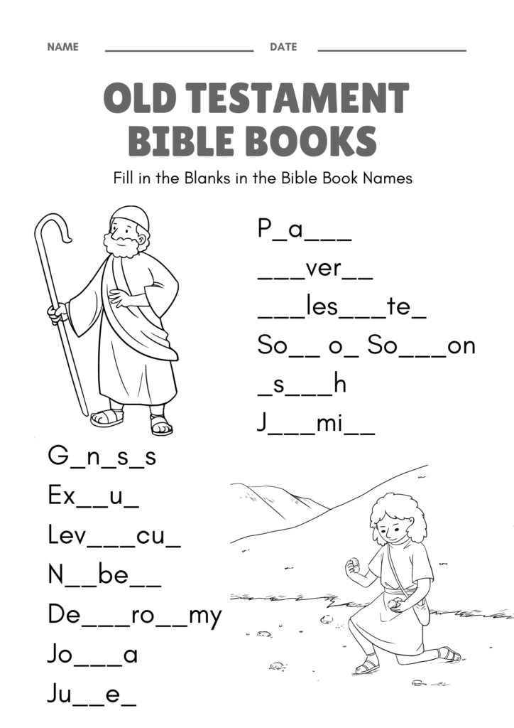 Free Printable Bible Activity Sheets