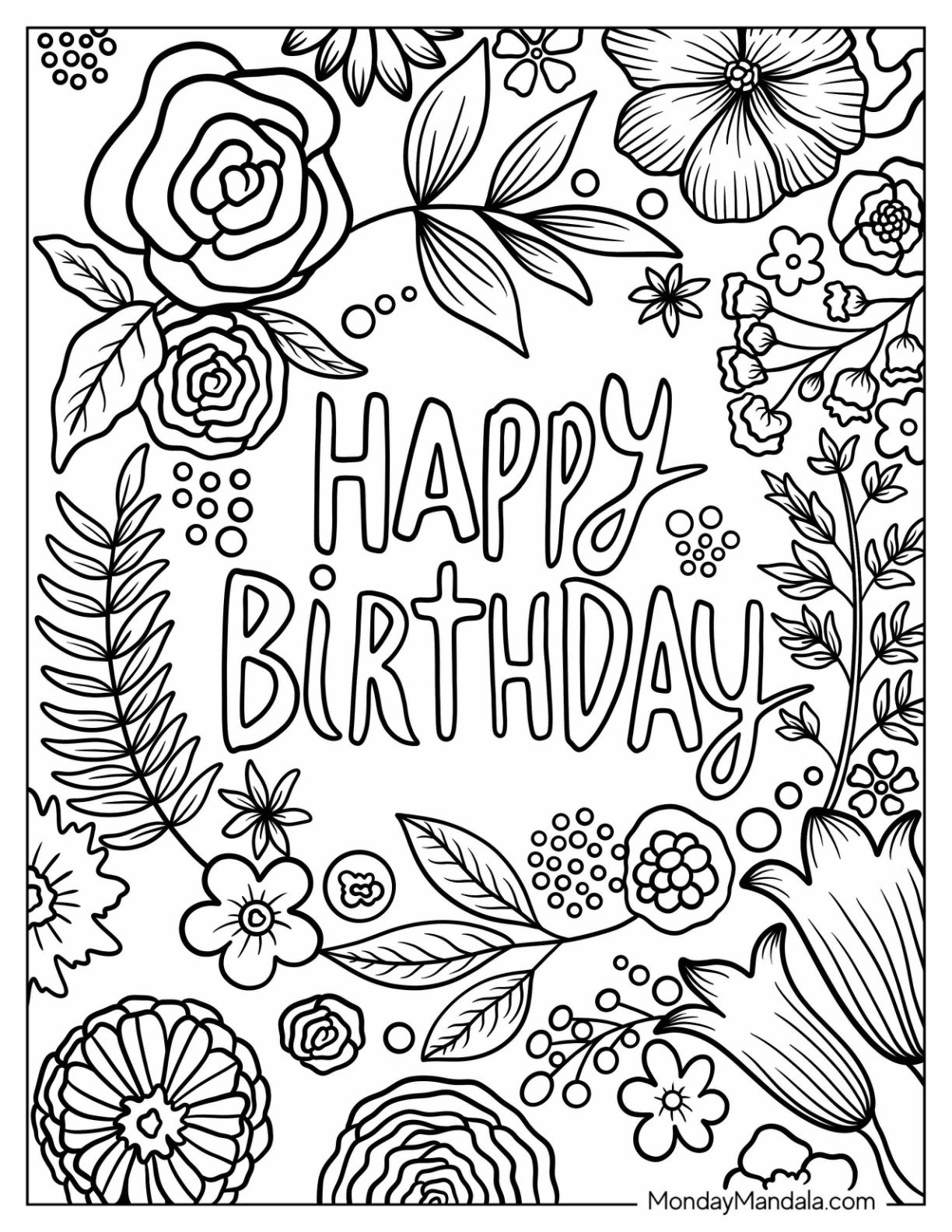 Free Printable Birthday Color Sheets Free Coloring Sheet Printables