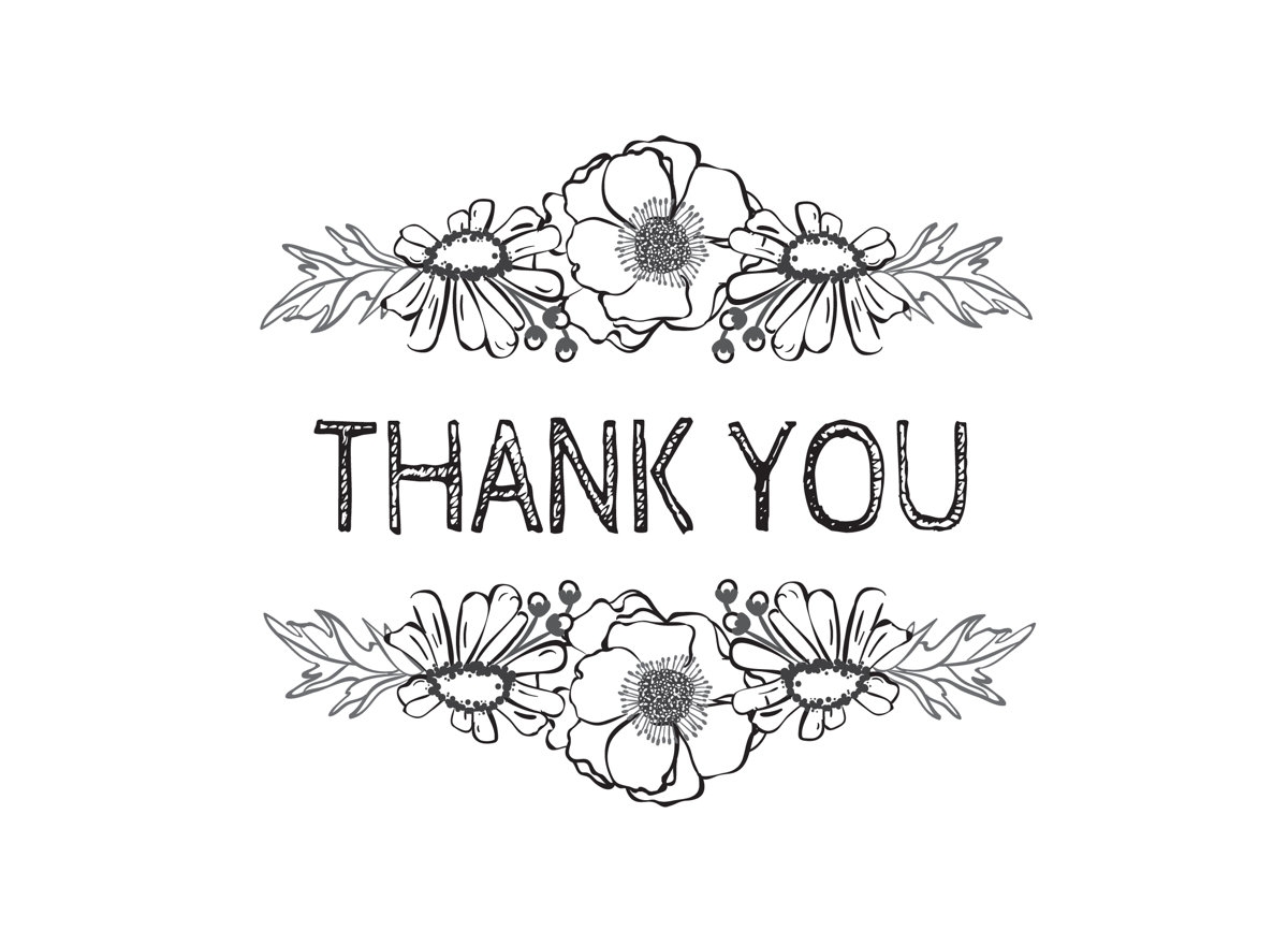 Free Printable Black And White Thank You Cards