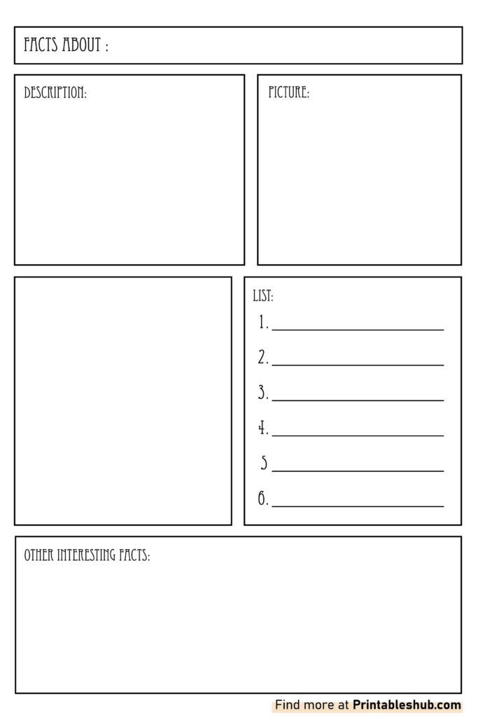 Free Printable Blank Fact Sheet Templates PDF Included Printables Hub