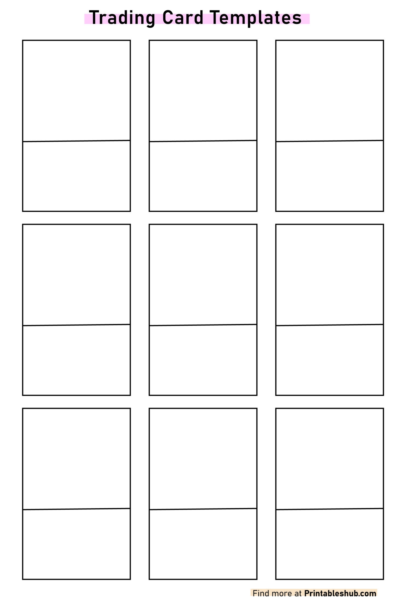 Free Printable Blank Trading Card Templates PDF Included Printables Hub