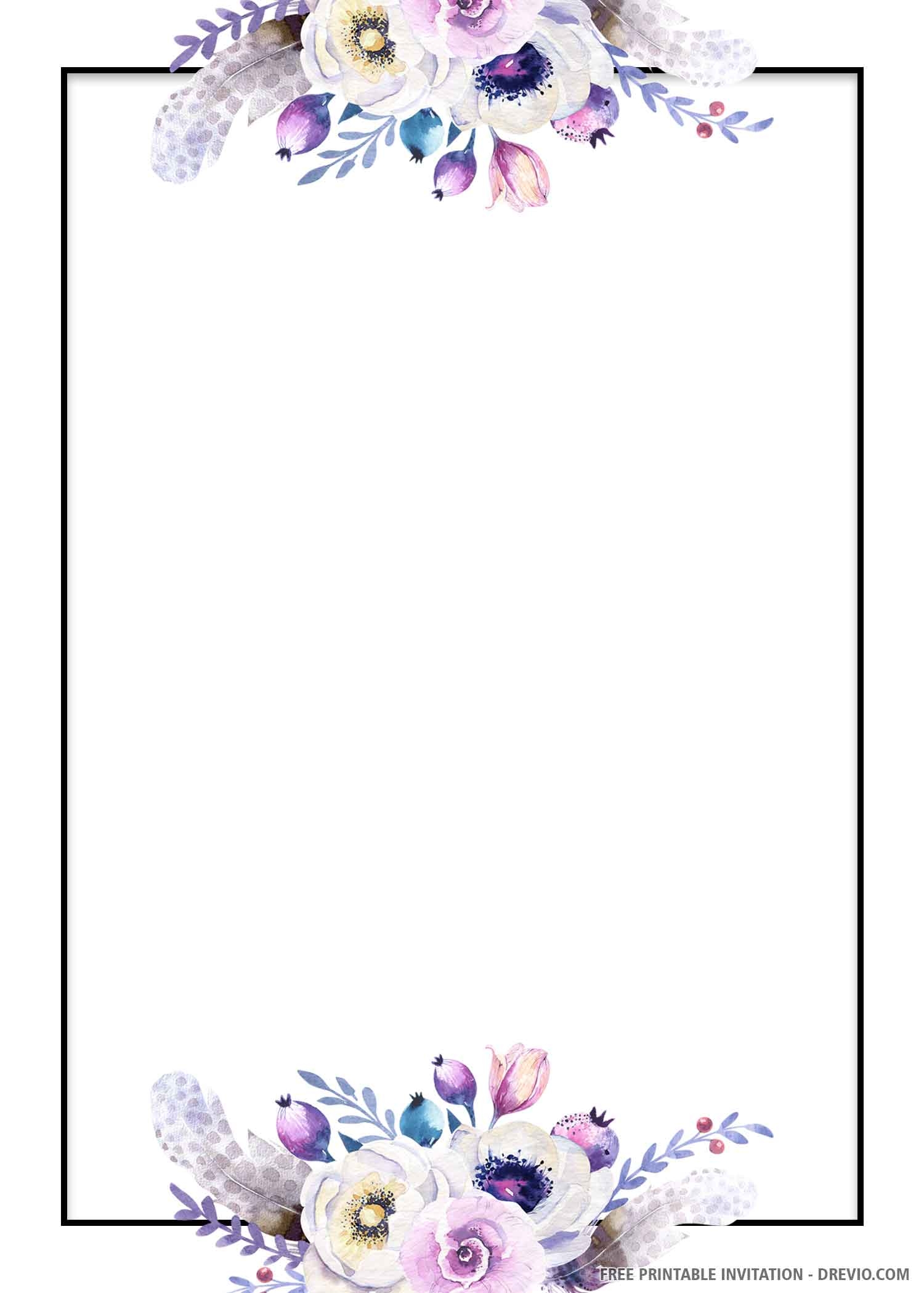 printable floral card template