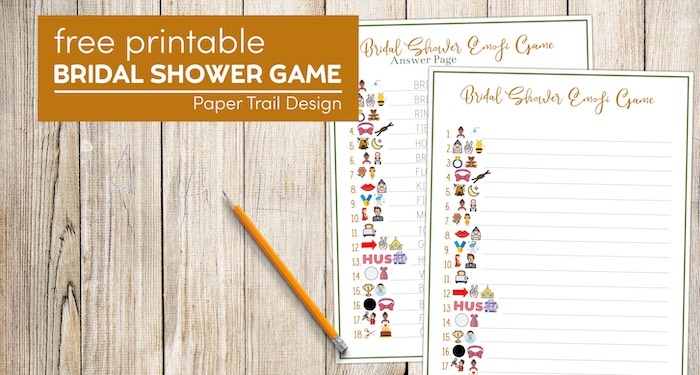 free printable emoji bridal game