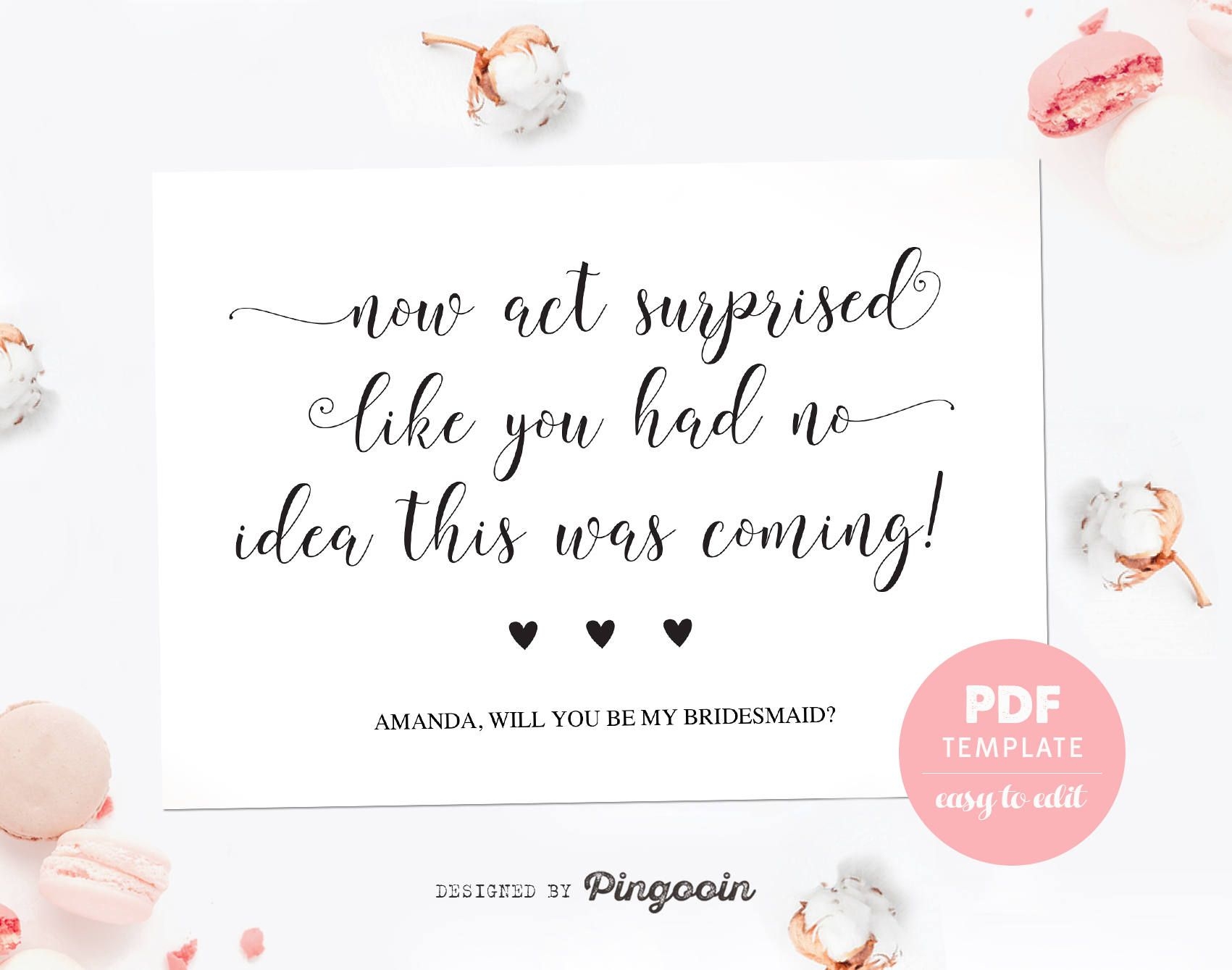 Free Printable Bridesmaid Proposal Template Printable Templates