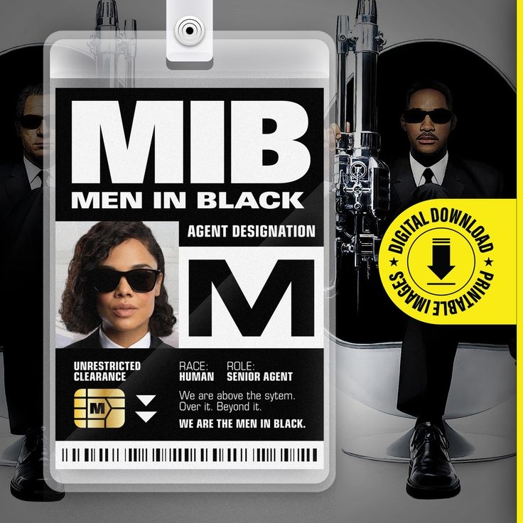 Free Printable Card Template Men In Black Badge Printable Calendars 