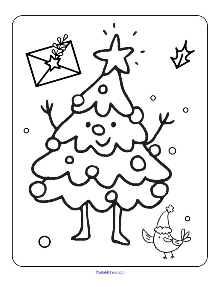 Free Printable Christmas Coloring Tree Pages PDF For Kids Santa 