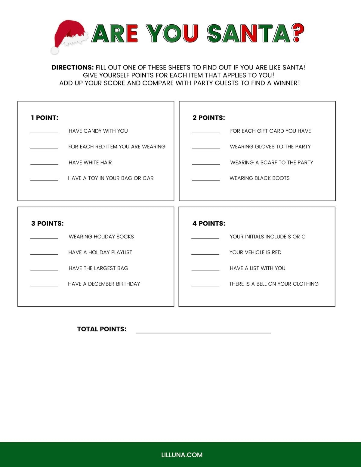 free printable family party games