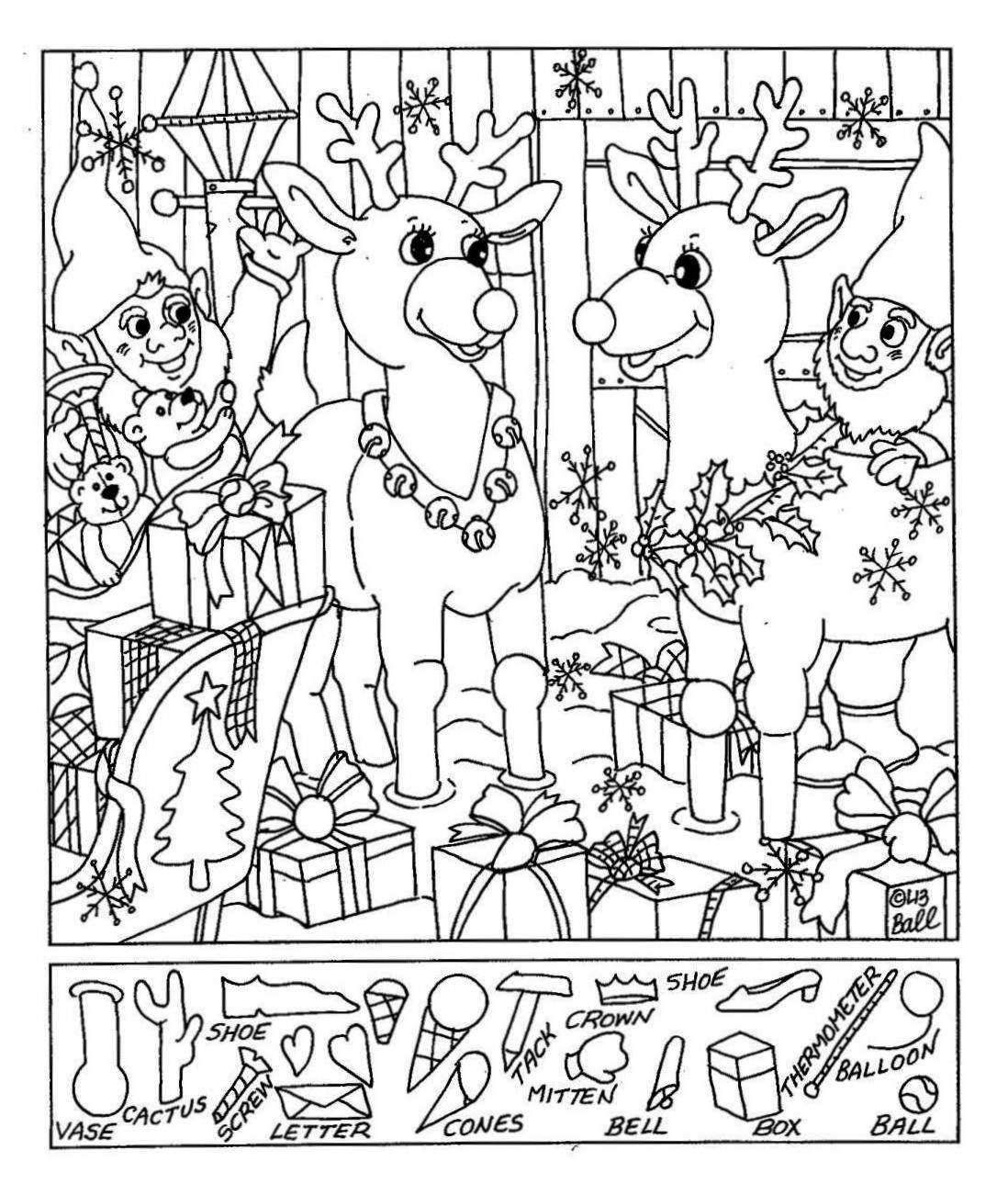 christmas hidden pictures printable
