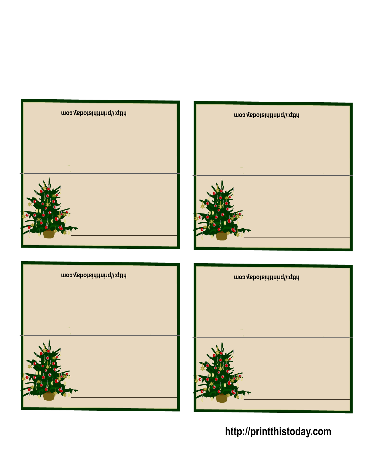 Free Printable Christmas Place Card Template Free Templates Printable