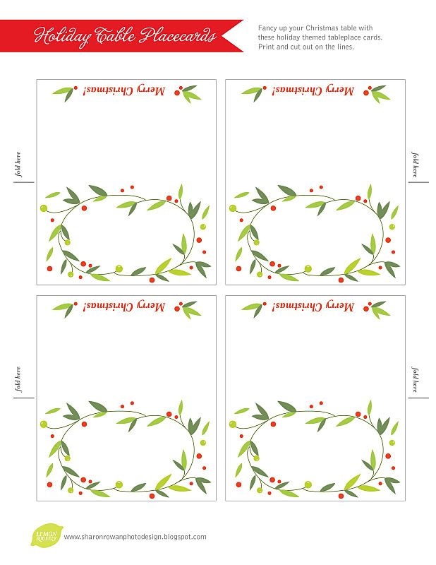 editable free printable place cards template