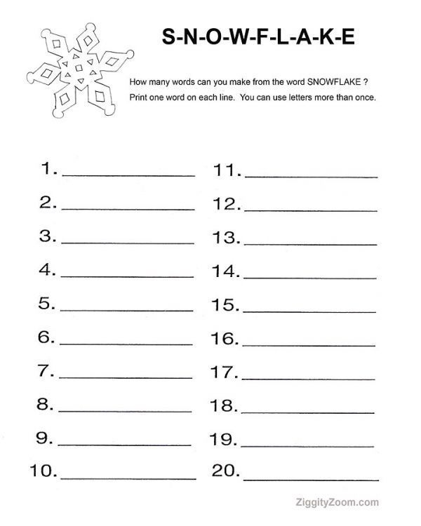 Free Printable Christmas Worksheets For Middle School Printable