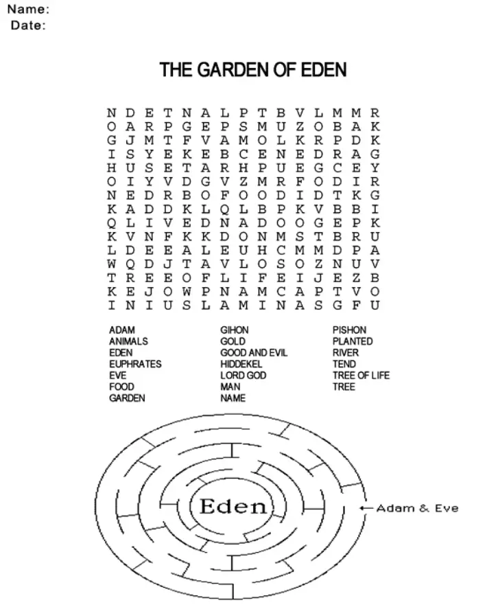 Free Printable Church Activity Sheets