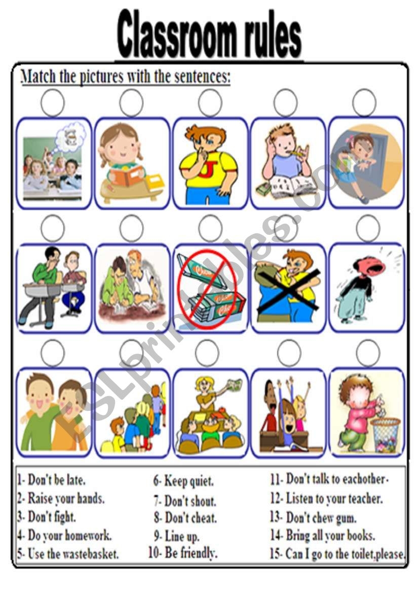 Free Printable Classroom Rules Worksheets Lyana Worksheets