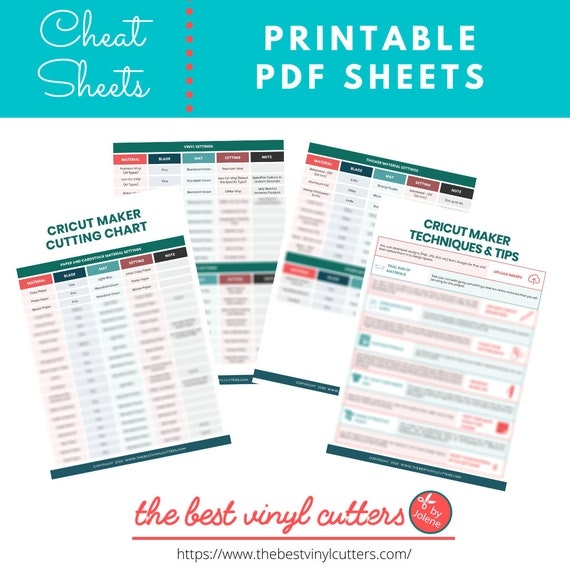 Free Printable Cricut Cheat Sheets Printable Calendar
