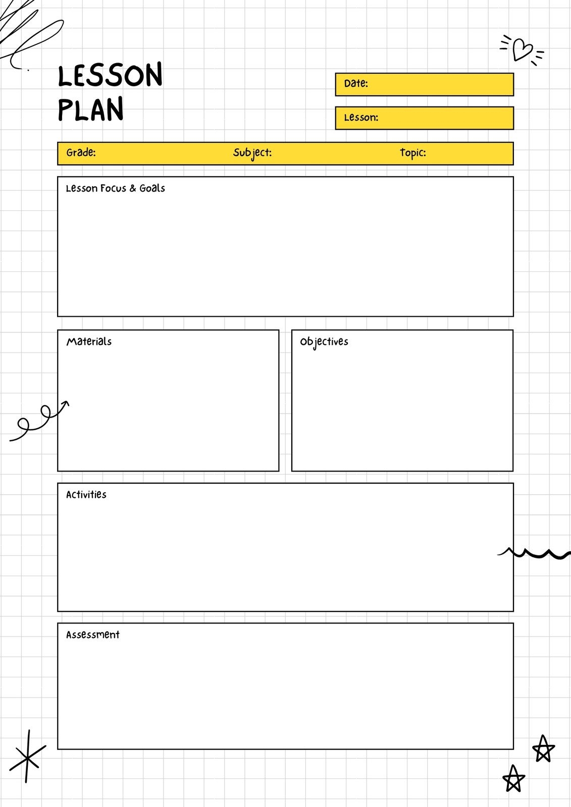 Free Printable Customizable Art Lesson Plan Templates Canva