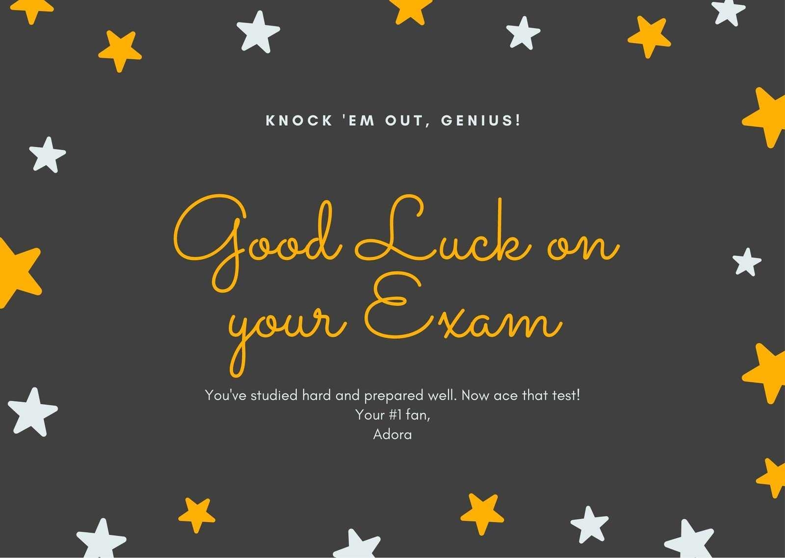 free printable good luck card template