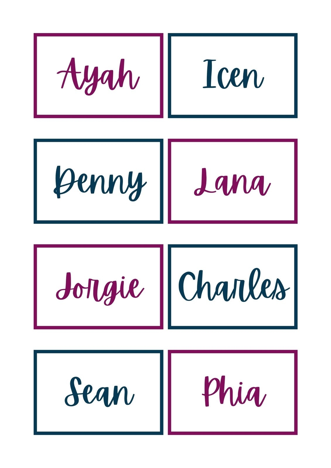 Free Printable Customizable Name Tag Templates Canva Fillable Form 2025