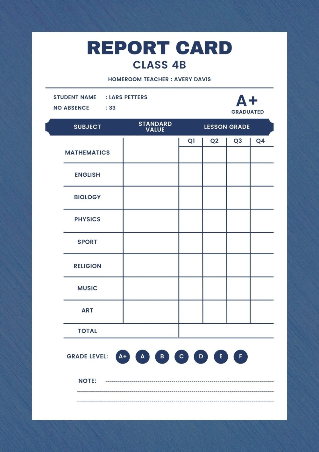 Free Printable Customizable Report Card Templates Canva Fillable Form 