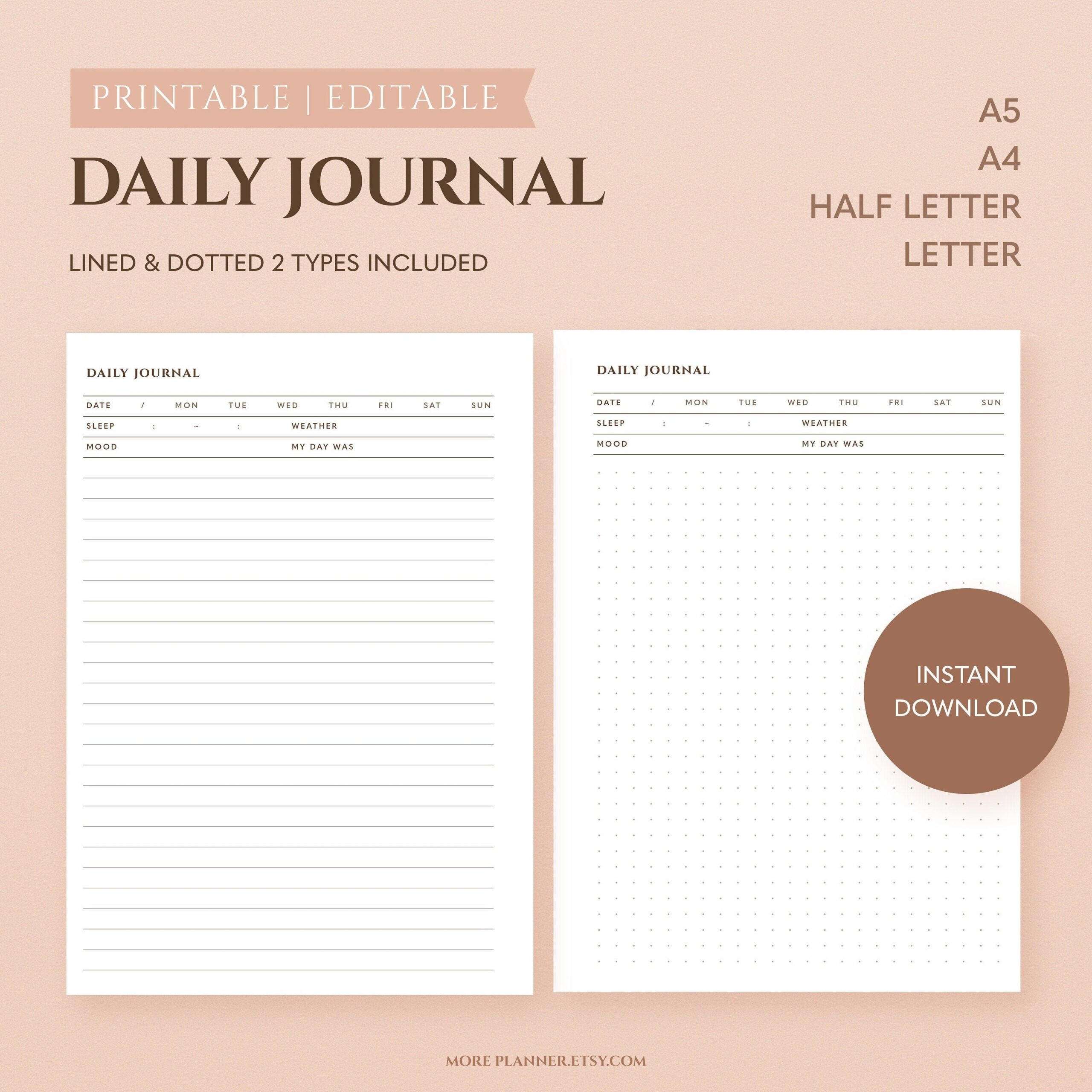 design printable journal template