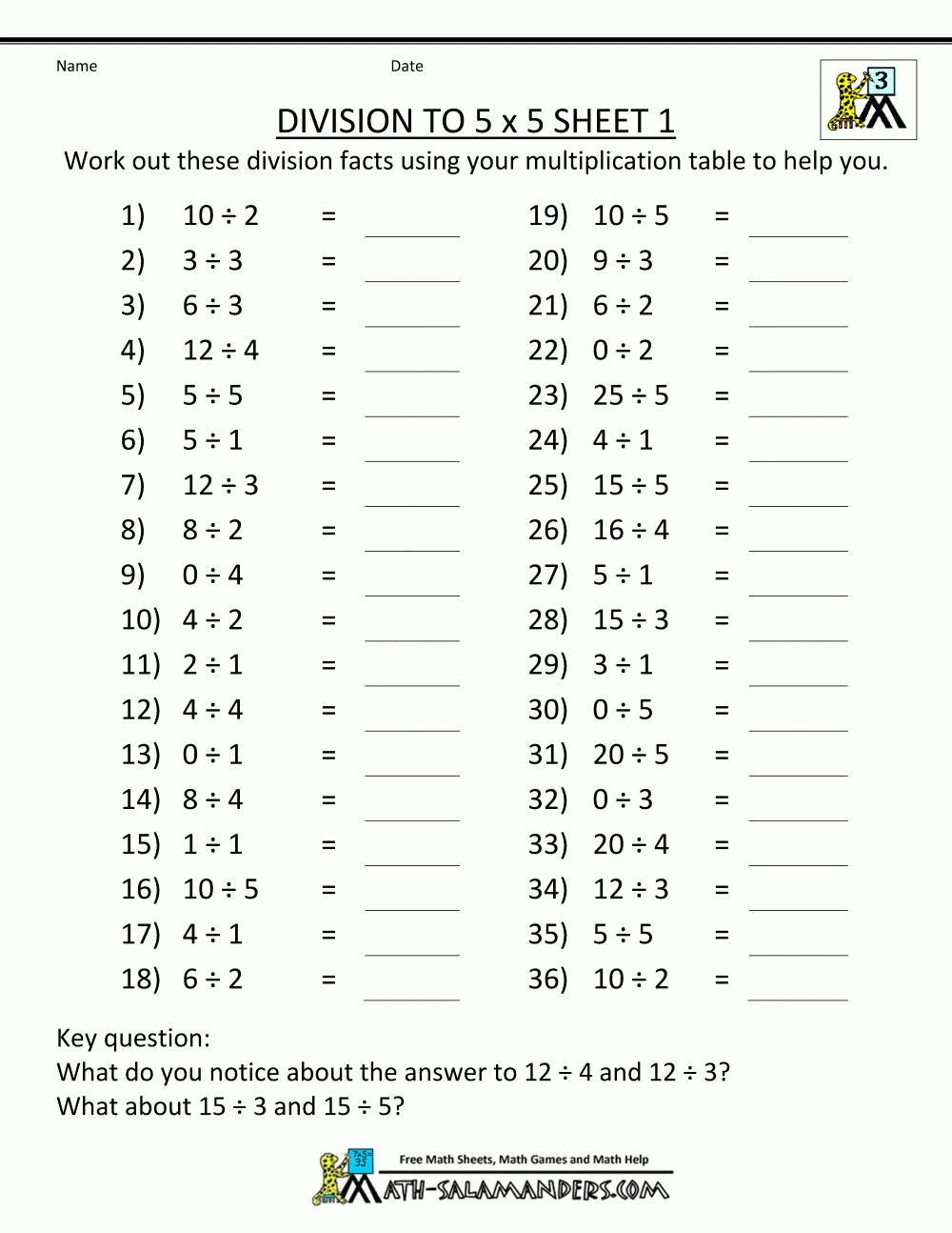 Free Printable Division Worksheets Grade 3 Printable Worksheets