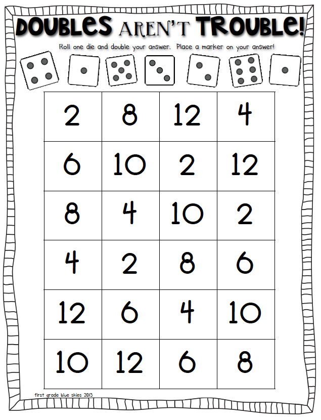 Free Printable Doubles Facts Worksheets Printable Word Searches
