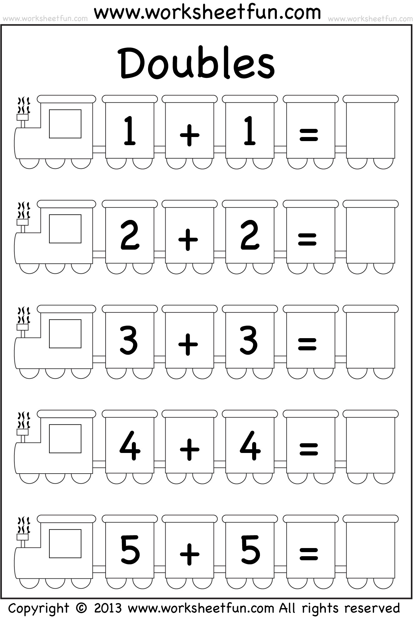 Free Printable Doubles Facts Worksheets Printable Word Searches