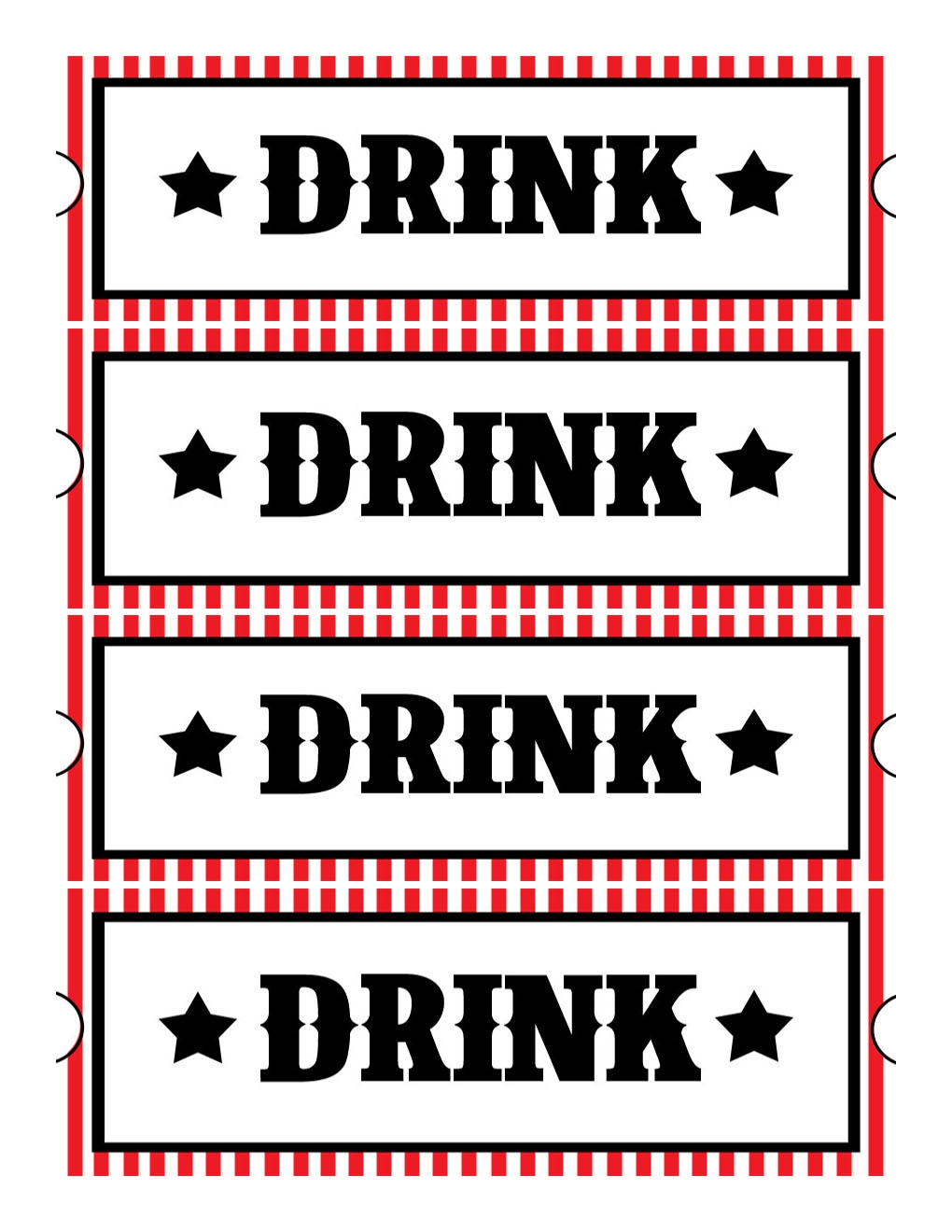 Free Printable Drink Ticket Template Printable Templates