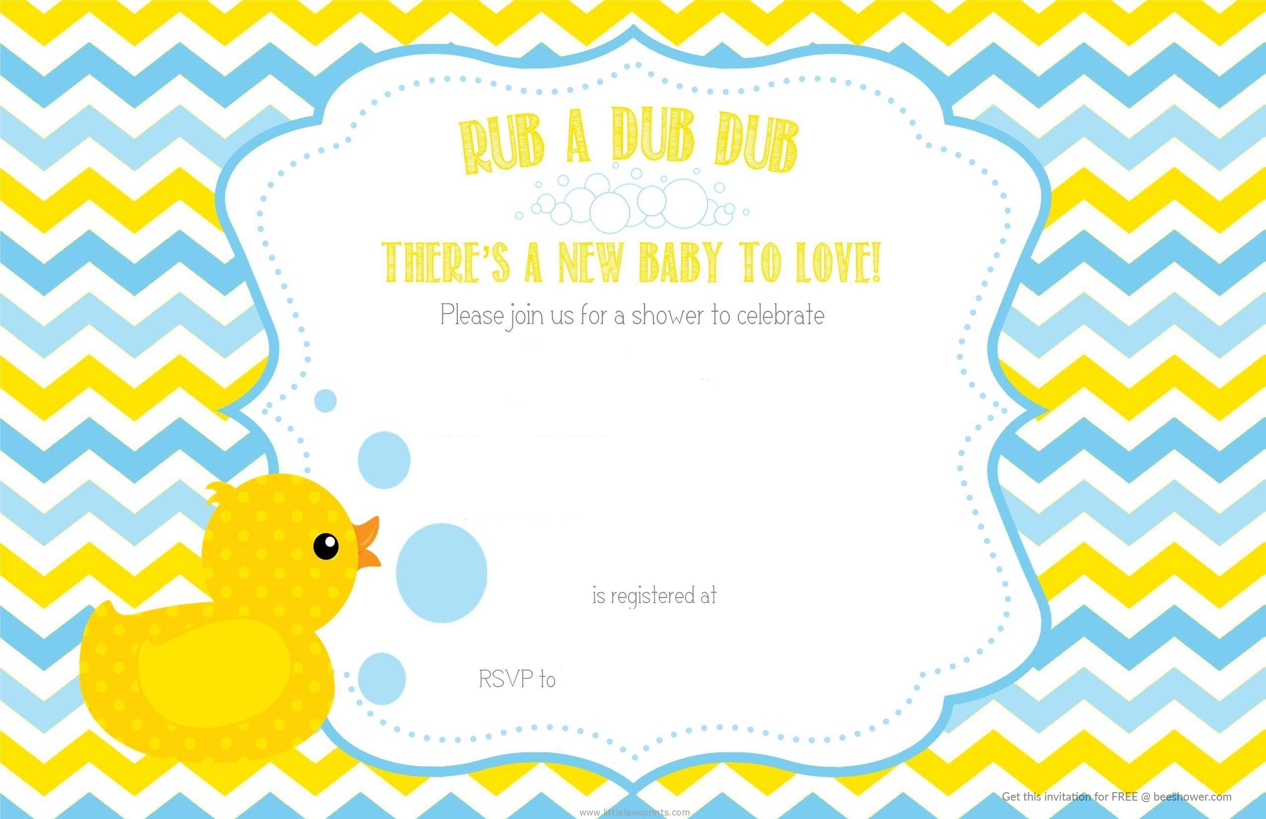 Free Printable Duck Chevron Baby Shower Invitation Beeshower