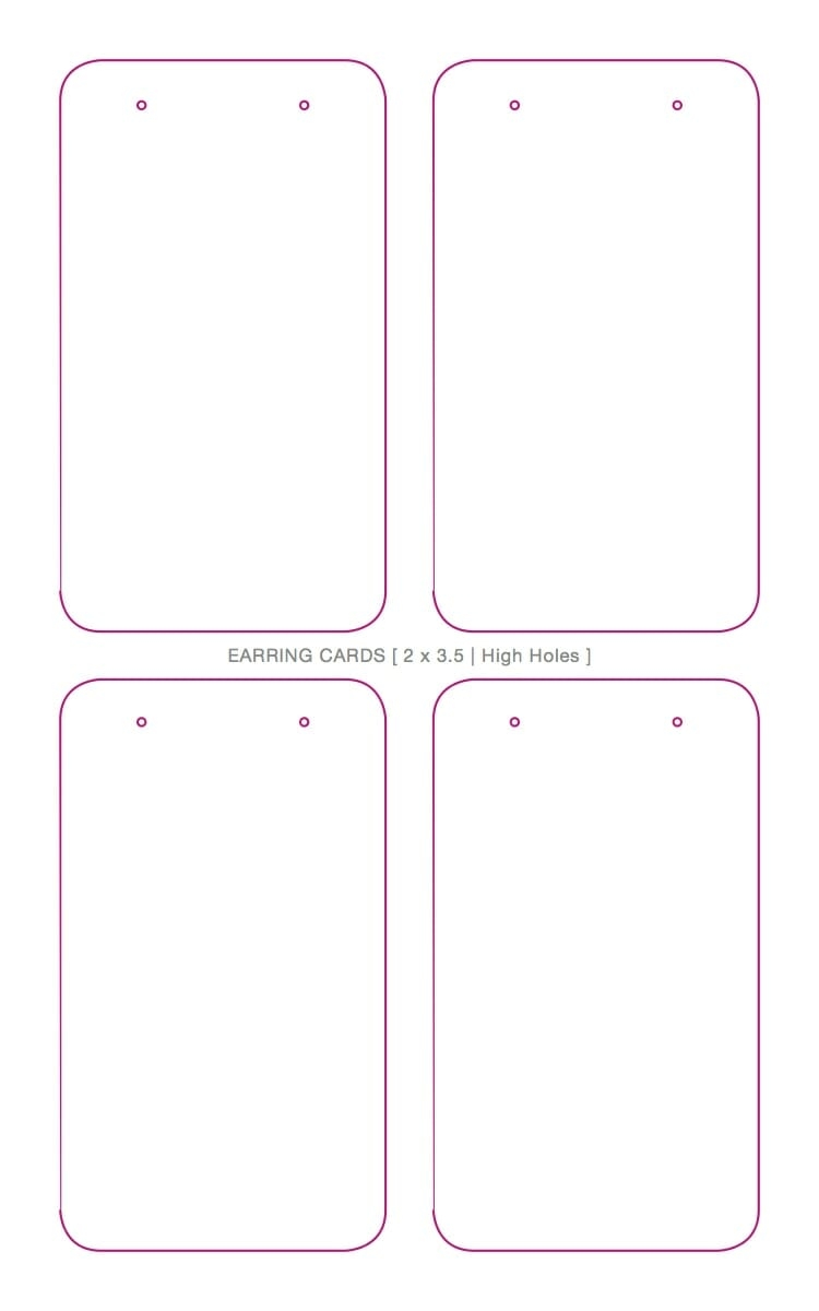 free printable earring card template