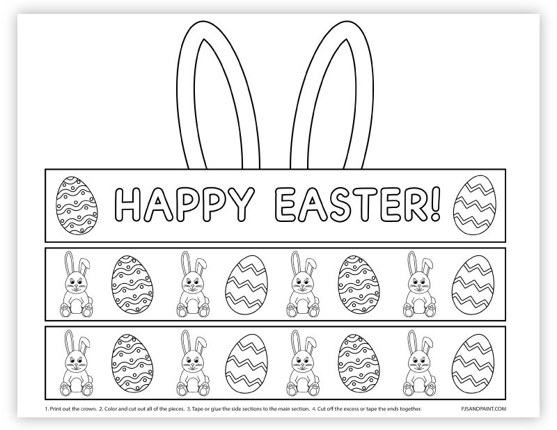 Free Printable Easter Bunny Hat Pjs And Paint