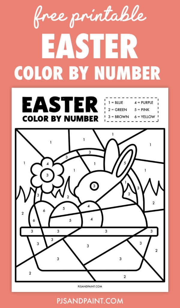 Free Printable Easter Color By Number Worksheet Pjs And Paint