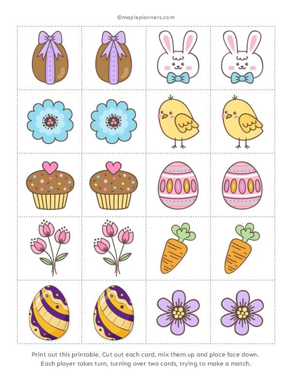 Free Printable Easter Memory Games Artofit