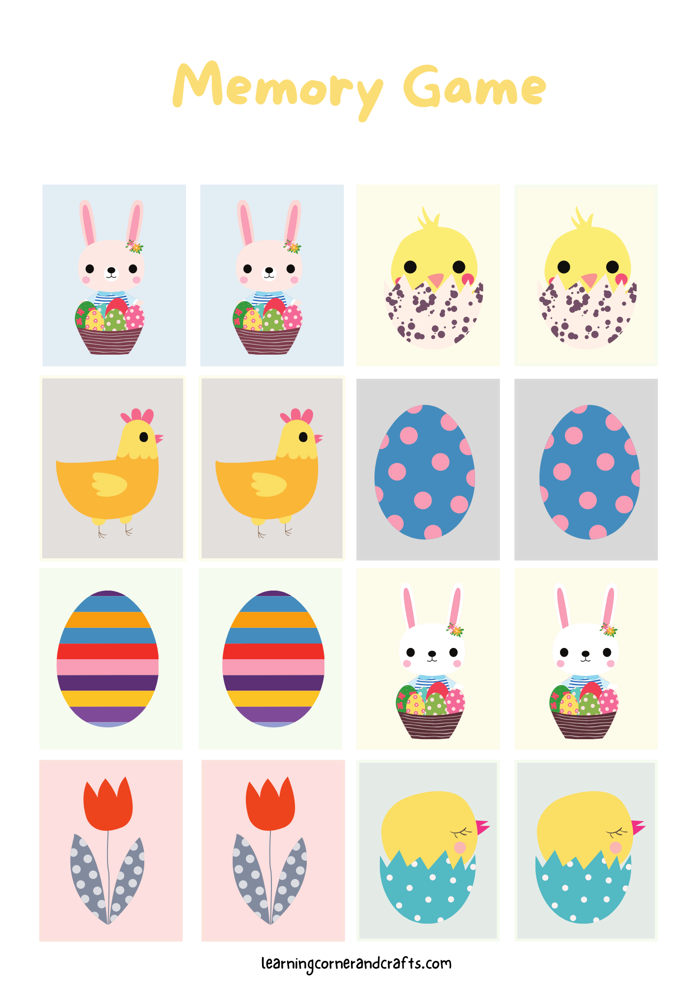 free printable easter memory games