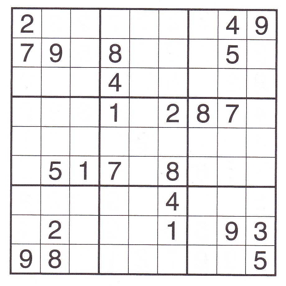 free printable easy sudoku games